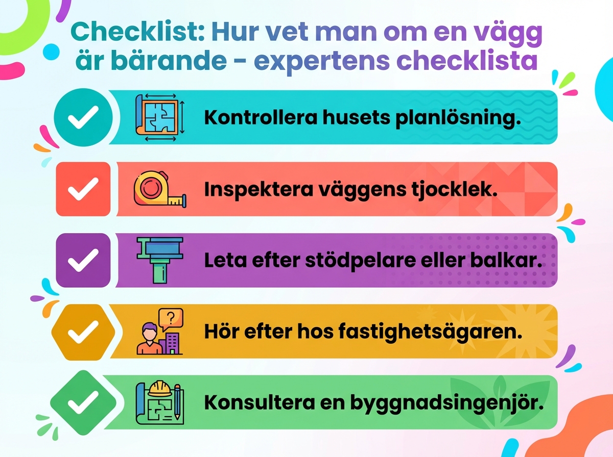 Infographie checklist : Hur vet man om en vägg är bärande - expertens checklista