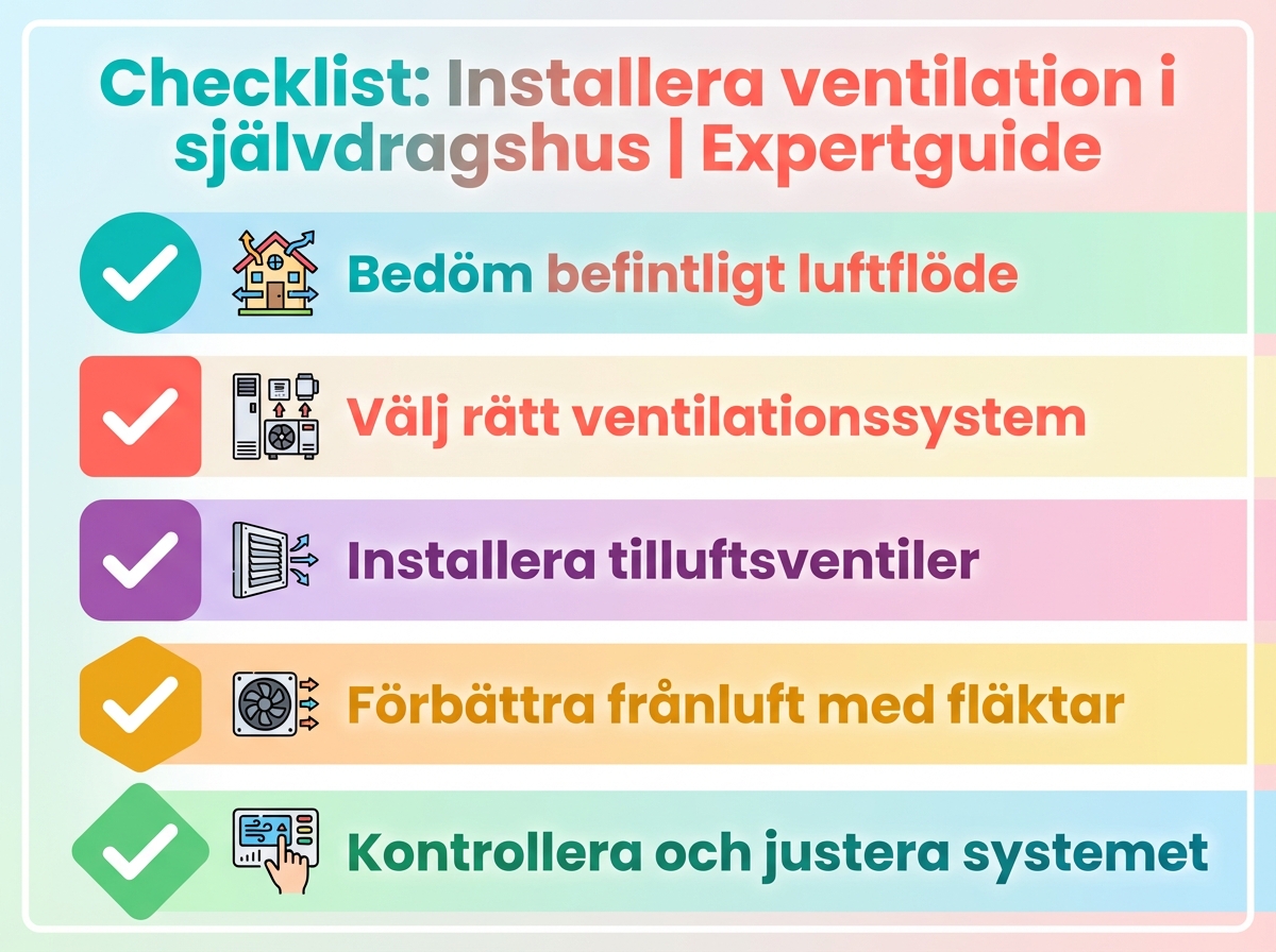 Infographie checklist : Installera ventilation i självdragshus | Expertguide