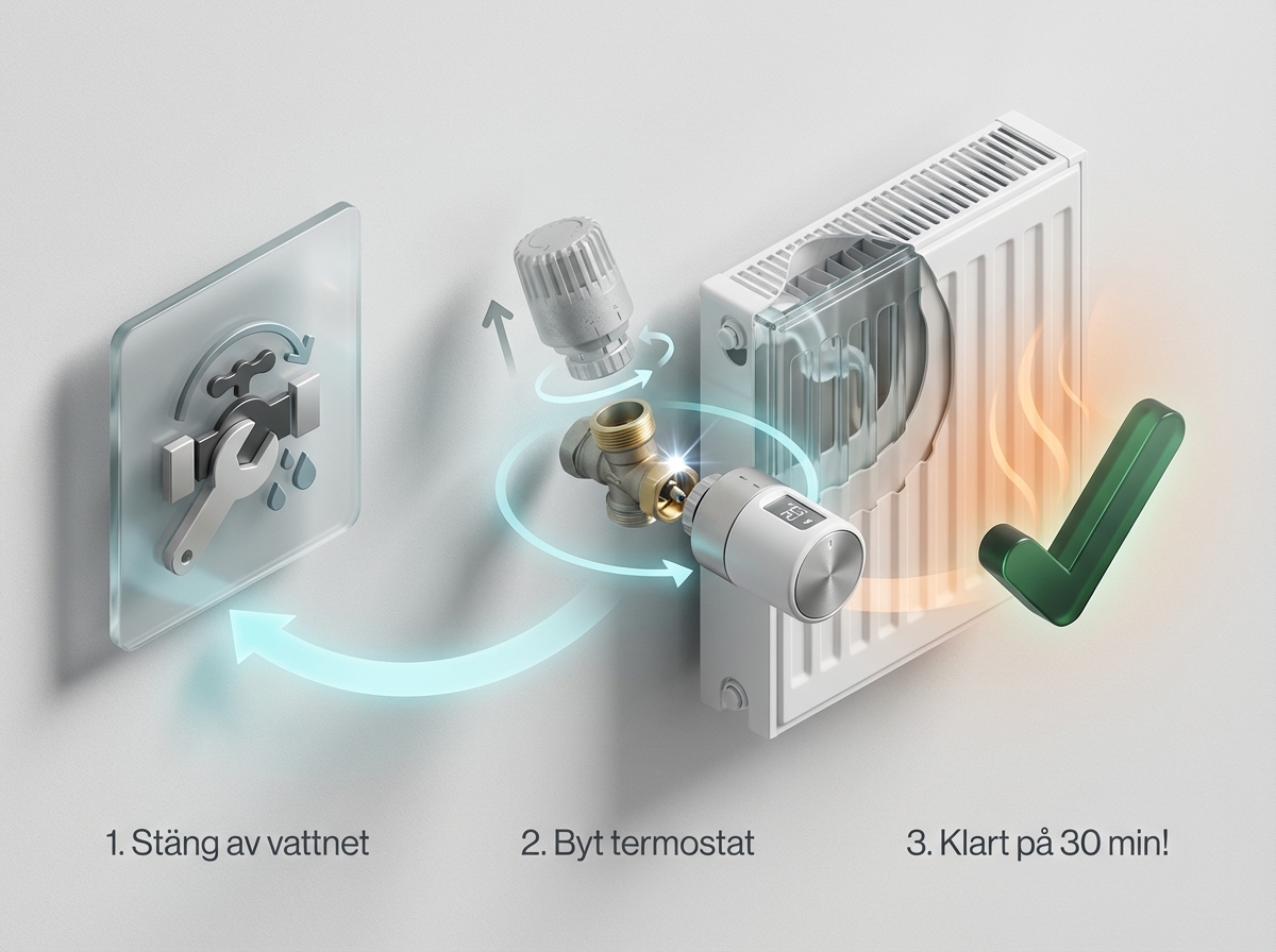Infographie : Byta termostat på element - snabb och säker guide